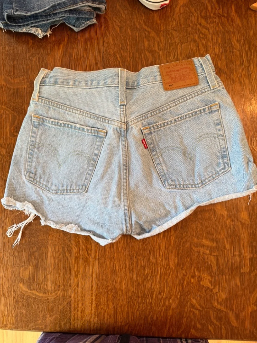 Levi's Premium 501 High-Rise Distressed Denim Shorts
